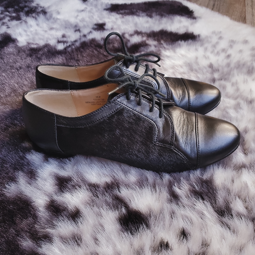 Genuine Leather & Cowhide Black Dress Shoes